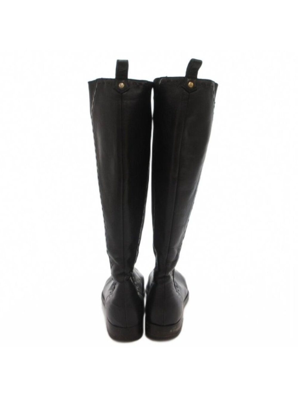 Saint Laurent Yves Side Gore Boots Long Leather 36 Black Heel - Picture 5 of 9